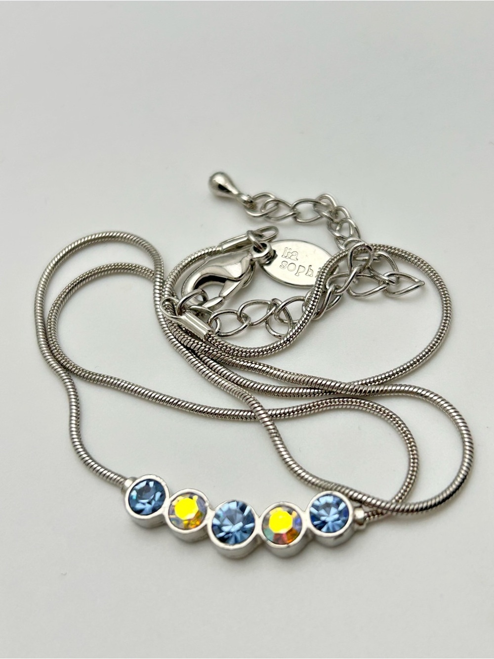 Lia Sophia Dainty Blue Jeweled Necklace